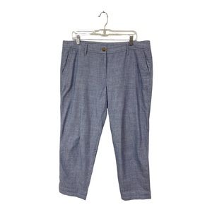 Talbots NEW Women's Petite 14 14P Relaxed Chino Pants 100% Cotton Blue Pockets